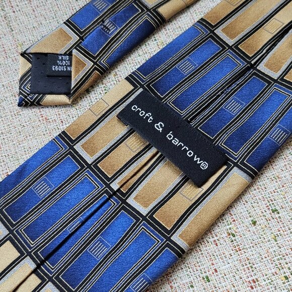 Croft and Barrow Men Tie Multi Color 100% Silk Neck Tie Classic Tie - Picture 8 of 9